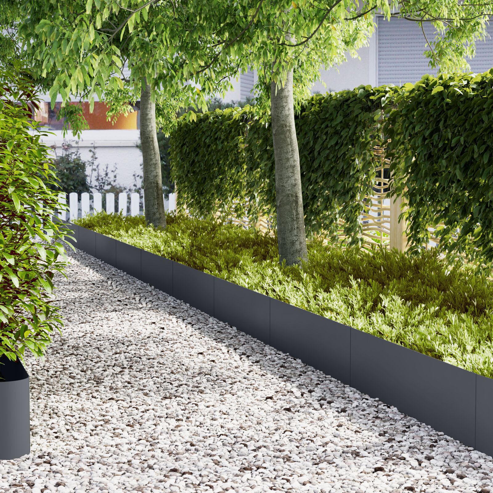 VidaXL Gazonranden 30 st 100x0,5x30 cm staal antraciet