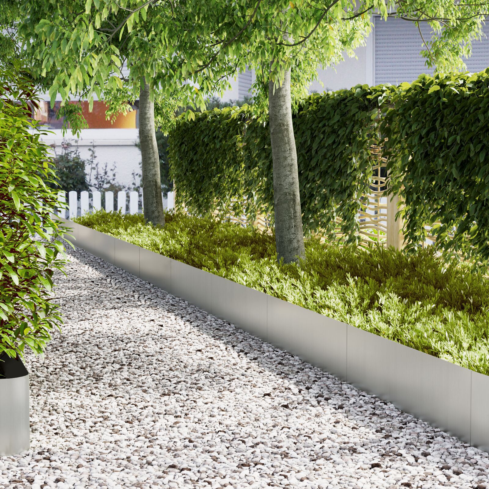 VidaXL Gazonranden 30 st 100x0,5x30 cm gegalvaniseerd staal