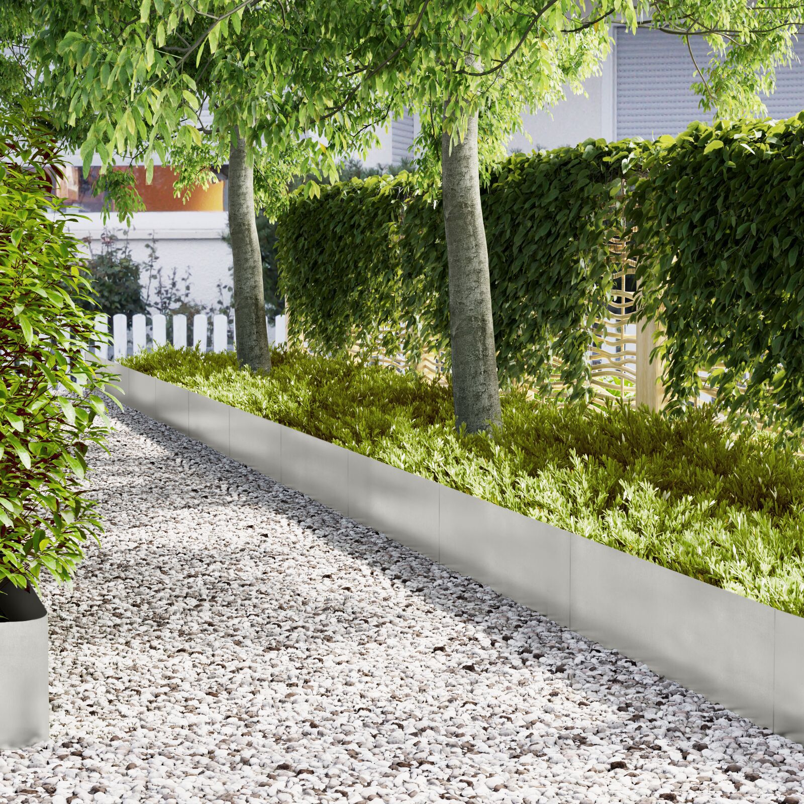 VidaXL Gazonranden 50 st 100x0,5x30 cm roestvrijstaal
