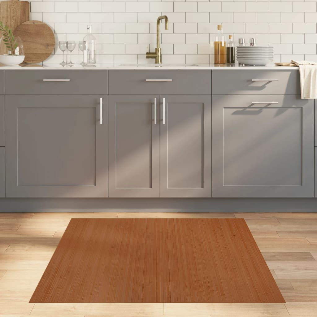 VidaXL Vloerkleed rechthoekig 100x100 cm bamboe bruin
