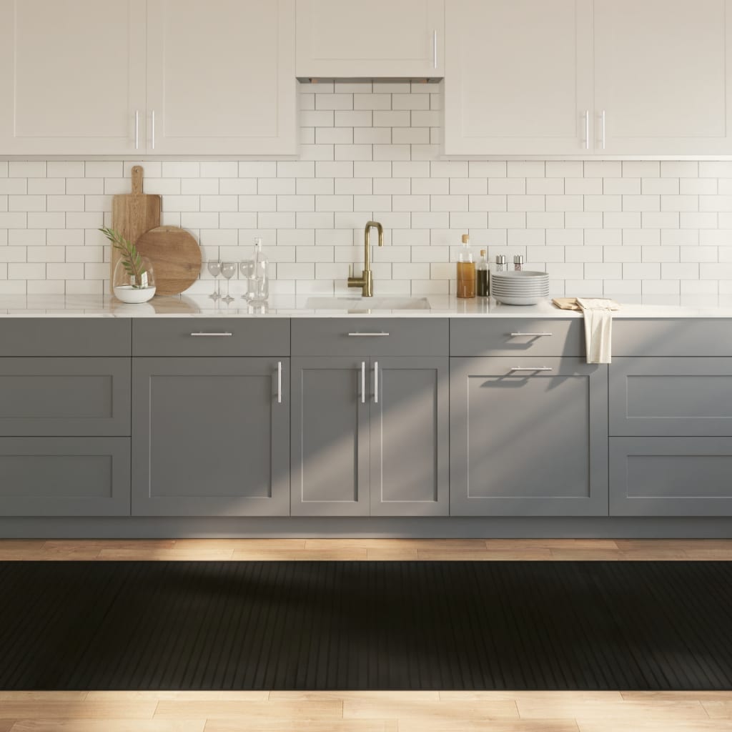 VidaXL Vloerkleed rechthoekig 100x300 cm bamboe zwart